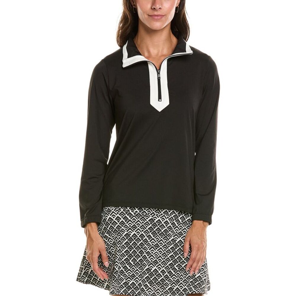 Duffield Lane Womens Active Tory 1/4-Zip Pullover, Black